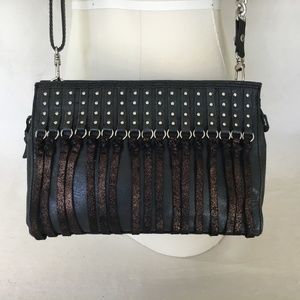 SAK Crossbody in Black Leather with Metallics